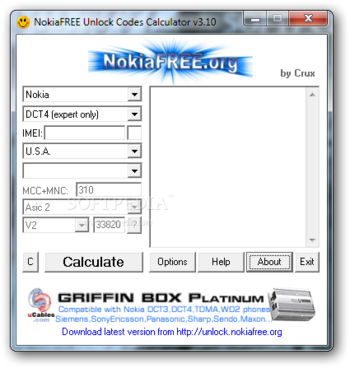 NokiaFREE Unlock Codes Calculator screenshot