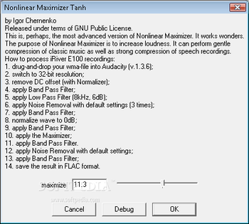 Nonlinear Maximizer Tanh screenshot