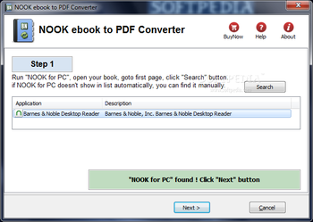 NOOK eBook to PDF Converter screenshot