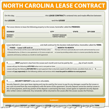North Carolina Lease Contract screenshot