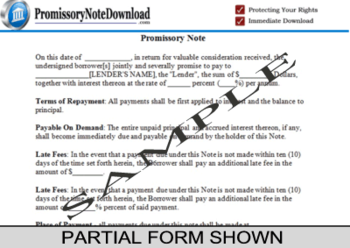 North Dakota Promissory Note screenshot