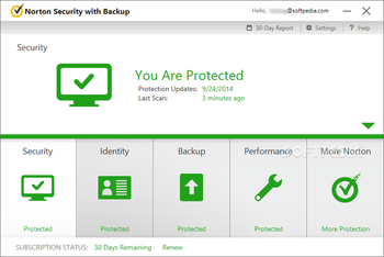 Norton Security with Backup screenshot