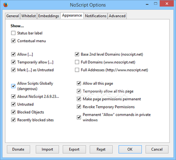 NoScript screenshot 6