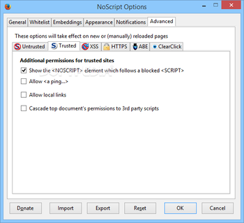 NoScript screenshot 9