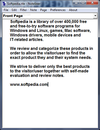 Noteliner screenshot