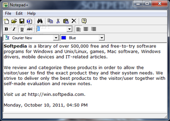 Notepad+ screenshot