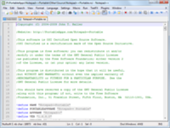 Notepad++ Portable screenshot