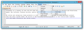 Notepad++ Table screenshot