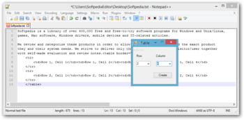Notepad++ Table screenshot 2