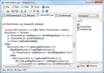Notepad X screenshot