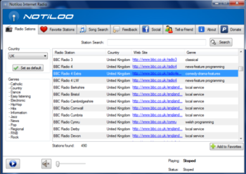 Notiloo Internet Radio screenshot