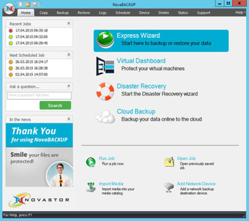 NovaBackup Business Essentials screenshot
