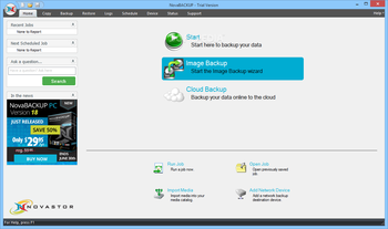 NovaBACKUP PC screenshot