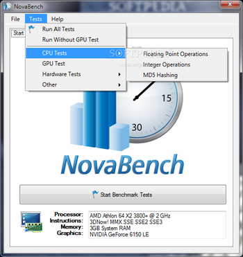 NovaBench screenshot