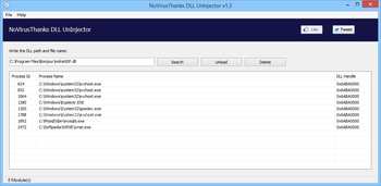 NoVirusThanks DLL UnInjector screenshot