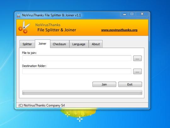 NoVirusThanks File Splitter and Joiner screenshot