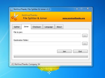 NoVirusThanks File Splitter and Joiner Portable screenshot