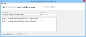NoVirusThanks Kernel-Mode Driver Loader screenshot