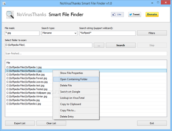 NoVirusThanks Smart File Finder screenshot