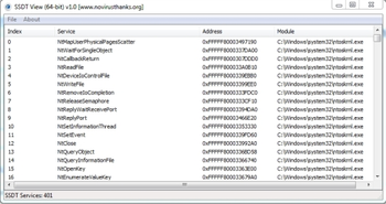 NoVirusThanks SSDT View screenshot