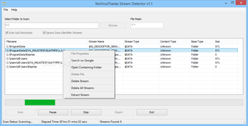 NoVirusThanks Stream Detector Portable screenshot