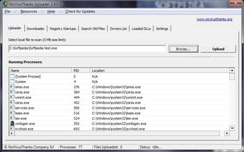 NoVirusThanks Uploader screenshot