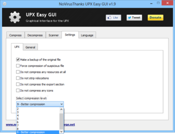 NoVirusThanks UPX Easy GUI screenshot 4