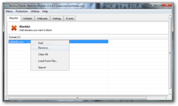 NoVirusThanks Website Blocker screenshot