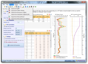 NovoSPT (SPT Correlation Program) screenshot 3