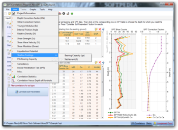 NovoSPT (SPT Correlation Program) screenshot 5