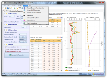 NovoSPT (SPT Correlation Program) screenshot 7