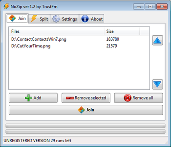 NoZip screenshot