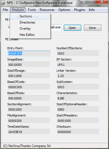 NPE File Analyzer screenshot 2