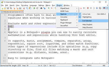 NppCalc screenshot