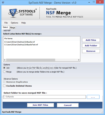 NSF Merge Software screenshot