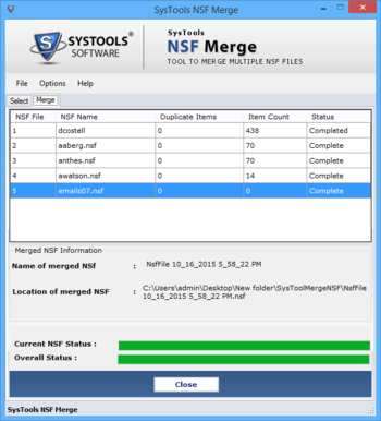 NSF Merge Software screenshot 2