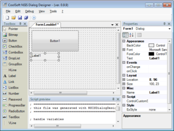 NSIS Dialog Designer screenshot