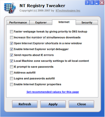 NT Registry Tweaker screenshot 3