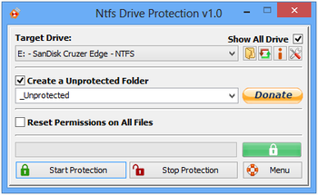 NTFS Drive Protection screenshot 2