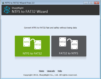 NTFS to FAT32 Wizard Free Edition screenshot