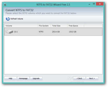NTFS to FAT32 Wizard Free screenshot 2
