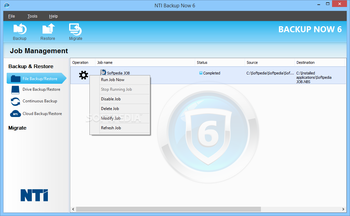 NTI Backup Now screenshot
