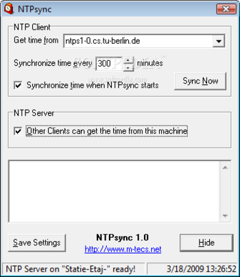 NTPsync screenshot