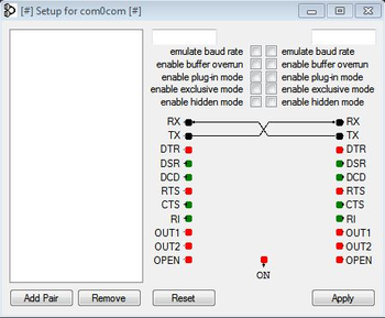 Null Modem emulator screenshot