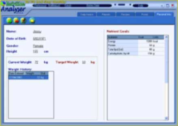 NUTRITION Analyser screenshot