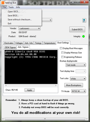 NVIDIA BIOS Editor (NiBiTor) screenshot 10