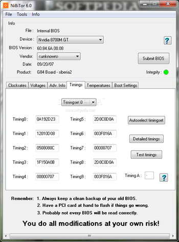 NVIDIA BIOS Editor (NiBiTor) screenshot 7