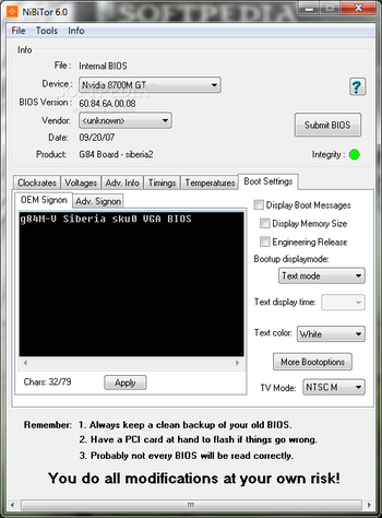 NVIDIA BIOS Editor (NiBiTor) screenshot 9