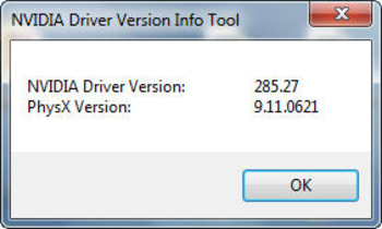 NVIDIA Driver Version Info Tool screenshot