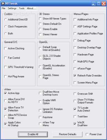 NVTweak (Formerly Coolbits) screenshot